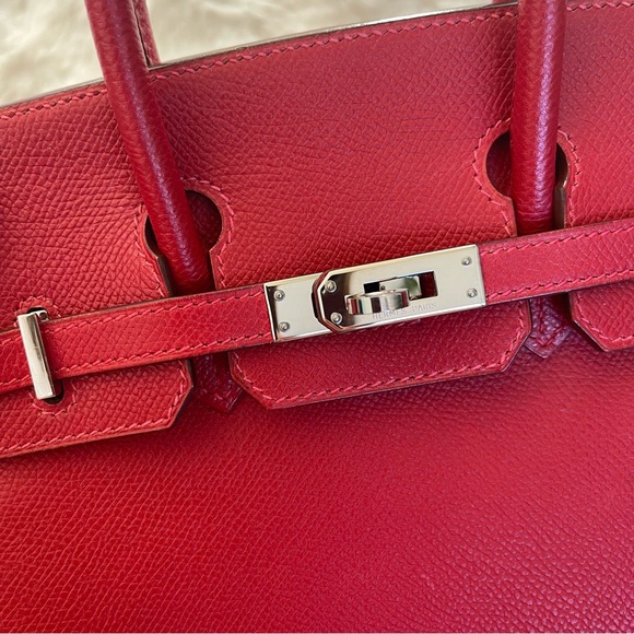 Sold HERMES BIRKIN 25 Epsom leather Rouge garance - Picture 11 of 15